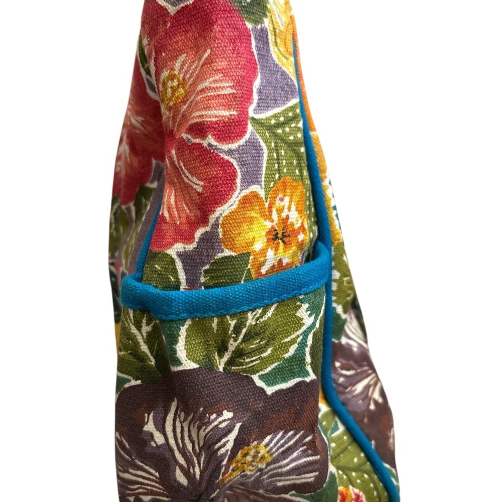 Boho Canvas Floral Tote  Beach Bag - Multicolor - Picture 8 of 10
